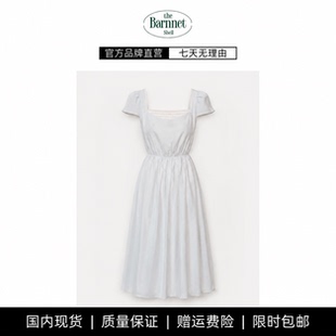 【现货】theBarnnet shell韩国蓝色连衣裙方领泡泡袖韩系女装仙女