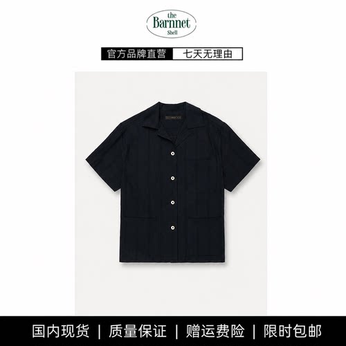 【现货】theBarnnet shell夏季新款韩国设计师简洁翻领单排扣衬衫