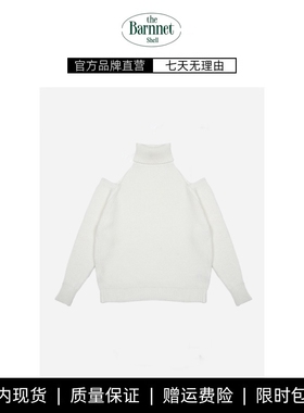 【现货】theBarnnet shell韩系女装博主一字肩露肩高领毛衣针织衫