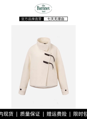 【现货】theBarnnet shell韩版宽松百搭立领100羊毛短款毛呢外套