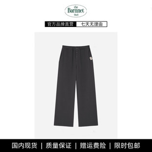 shell韩国设计师休闲三粒扣松紧腰贴标卫裤 theBarnnet 现货