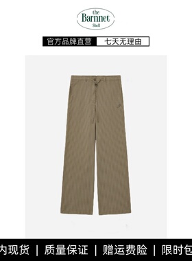 【现货】theBarnnet shell荷静同款条纹裤韩系抽绳收腰高级感长裤