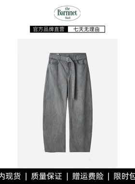 【现货】theBarnnet shell韩国可拆卸腰带牛仔裤复古水洗做旧长裤