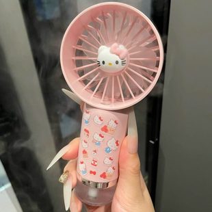 Kitty猫喷雾 迷你风扇桌面便携制冷学生宿舍充电手持小风扇USB新款