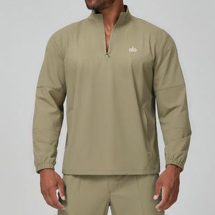alo男士 半拉链轻薄外套上衣户外运动休闲健身卫衣 半拉链立领长袖