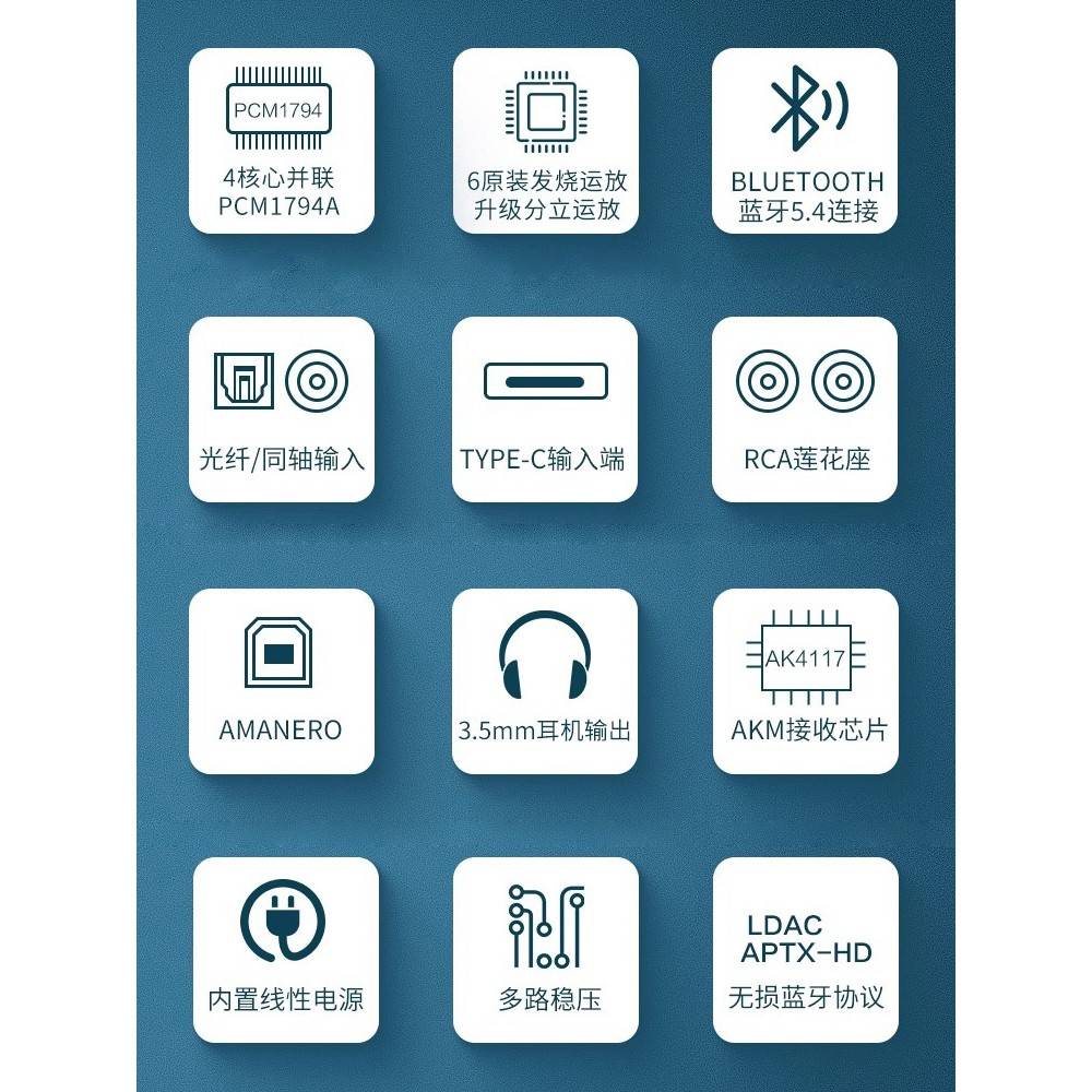 良DC60伟四 82969核PCM74并9 联 心U牙1S解码hii发f烧DAC耳放B蓝5