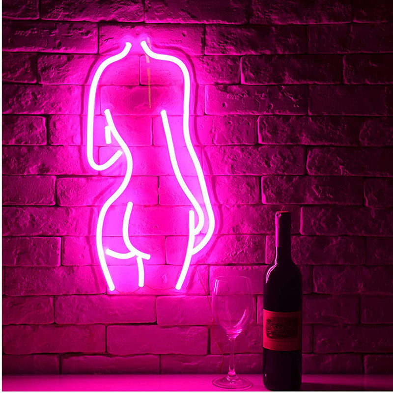 led装饰灯灯条美女背影LED灯牌酒吧摆件霓虹灯灯带粉红氛围灯带