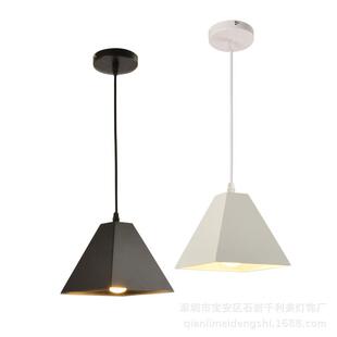 现代简约吧台铁艺吊灯个性餐厅客厅休闲区创意方罩单头艺术小吊灯