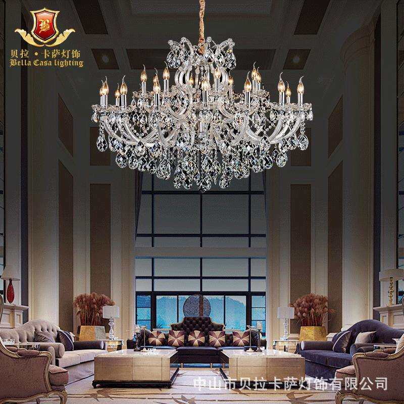 欧式吊灯轻奢蜡烛水晶灯客厅灯现代大气酒店别墅餐厅贝拉卡萨灯饰