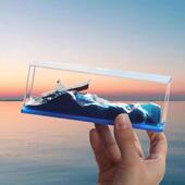 不没 小船流体永模型倒 船翻浮小帆船摆件不会不沉漂流瓶漂友谊