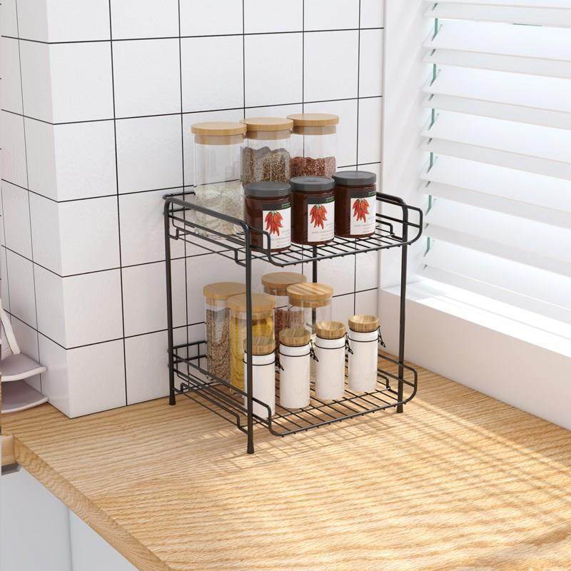 厨房置物架桌面化妆品收纳盒浴室卫生间多层厨房多功能堆叠收纳架