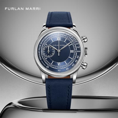 Furlan Marri机械式石英表ARDESIABLU岩蓝色计时复古弗兰玛瑞手表
