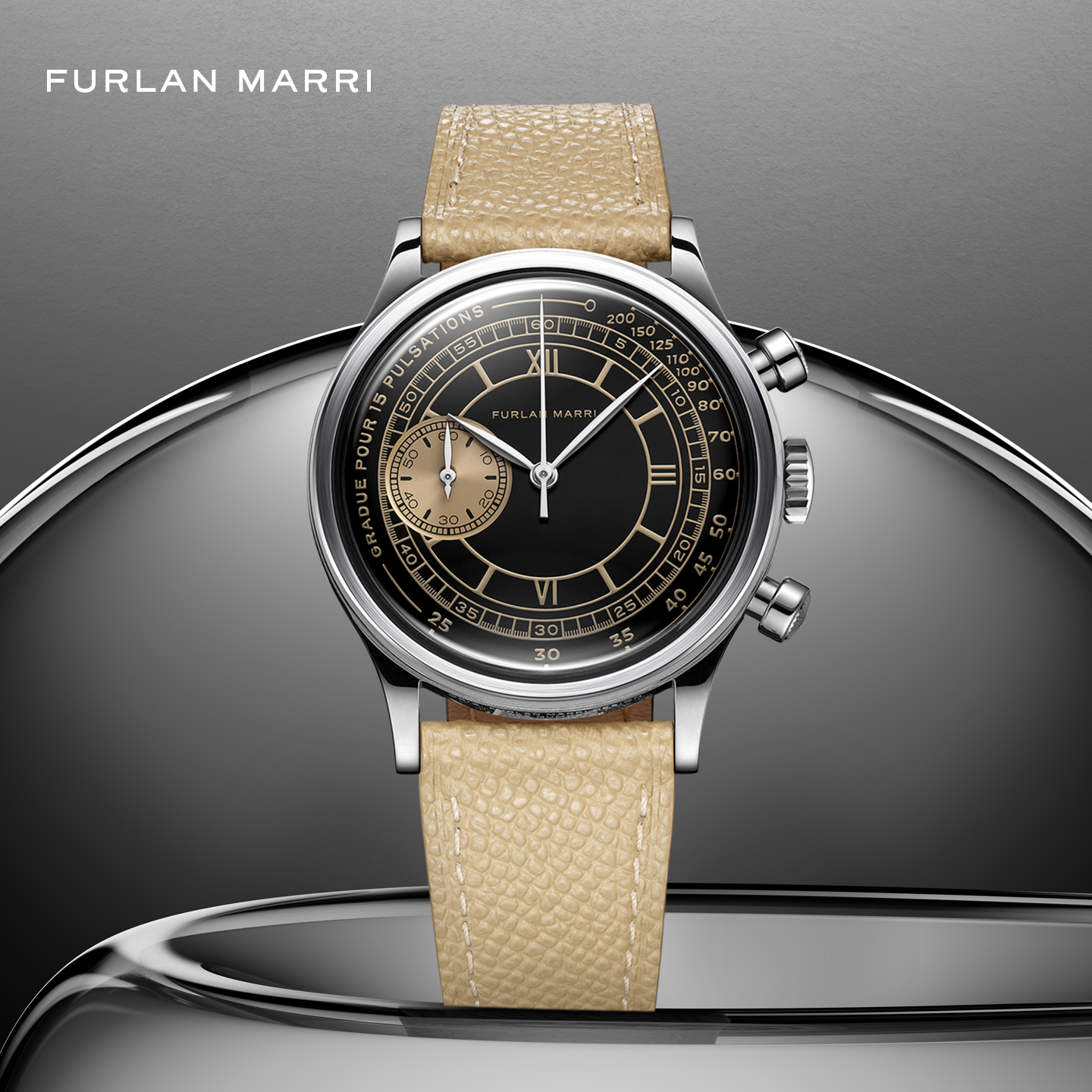 Furlan Marri机械式石英表NeroSabbia计时码表复古风弗兰玛瑞手表