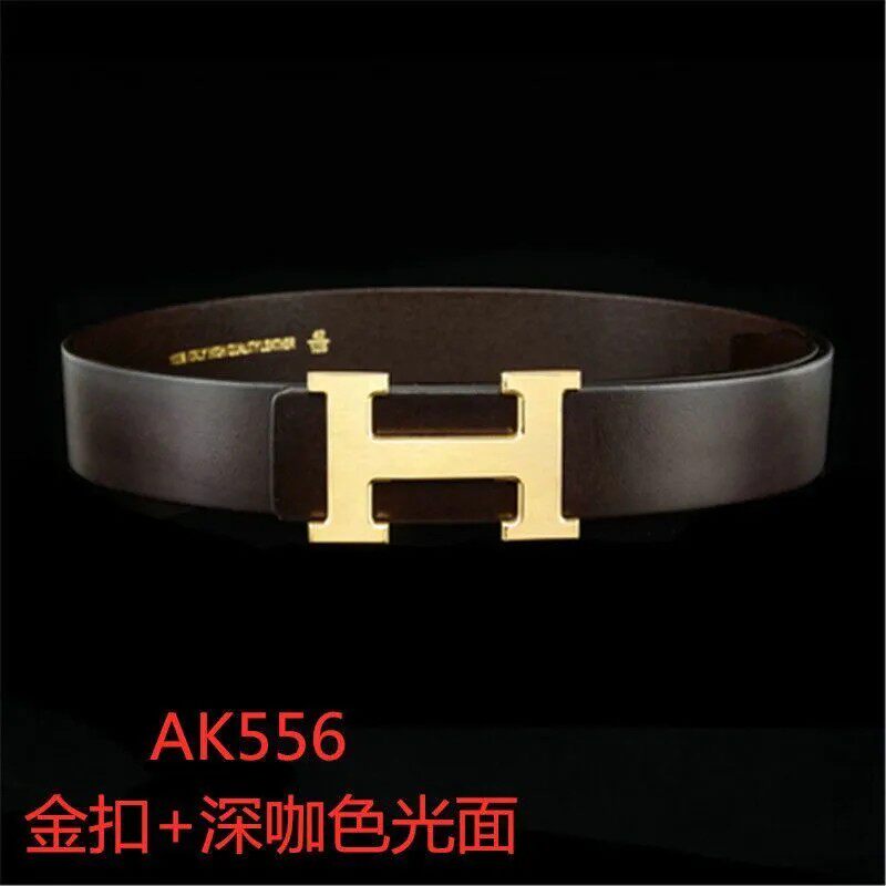 皮带男士经典H扣字母商务双面真皮腰带