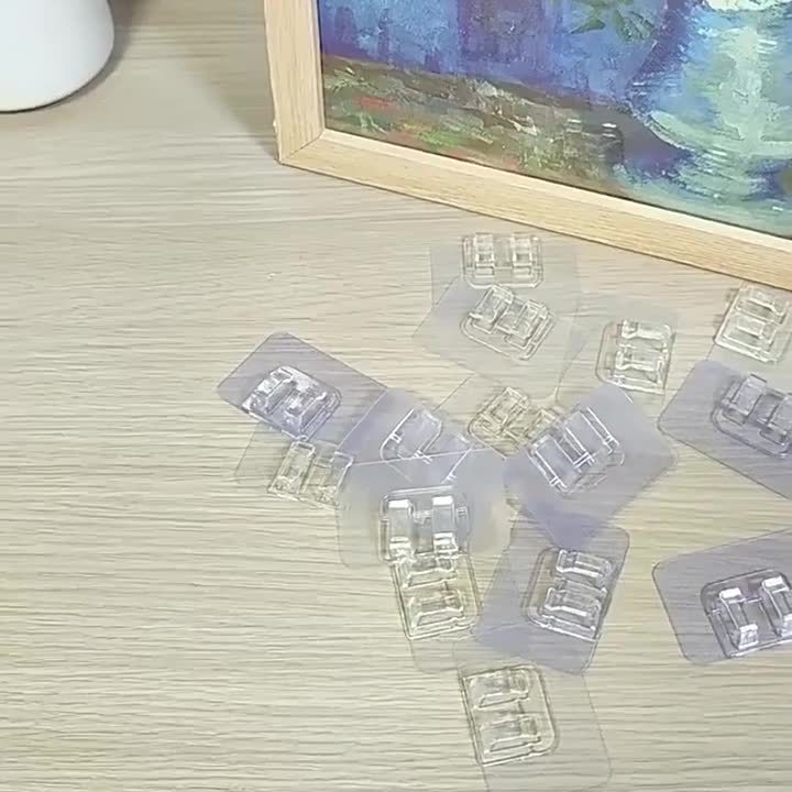 圣诞节灯带灯串免打孔塑料粘钩墙上灯饰壁挂自粘挂钩