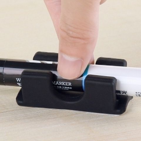 方形硅胶笔筒自粘套装记号笔圆珠笔卡扣理线器新品笔架