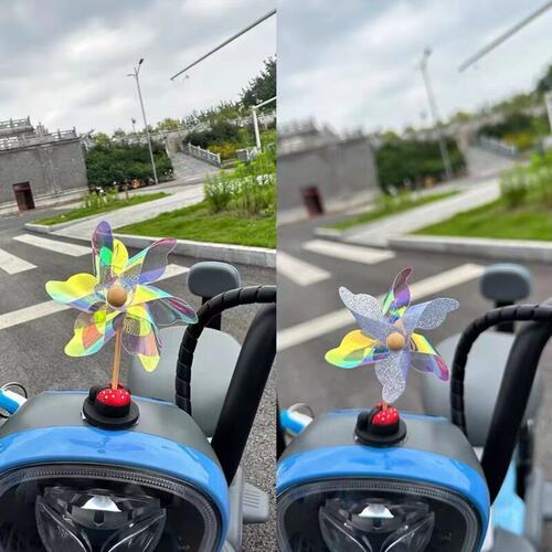 旋转风车电动电瓶车装饰品风吹可转摩托车自行车可爱车载摆件