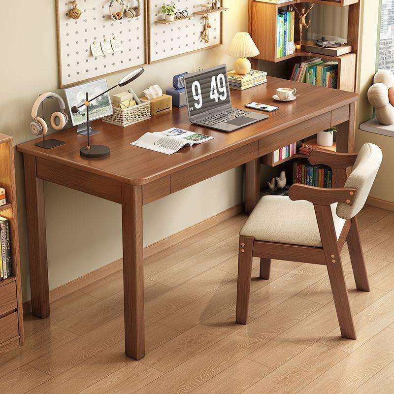 全实木窄书桌宽家用办公写字桌小户型学习桌卧室电脑桌