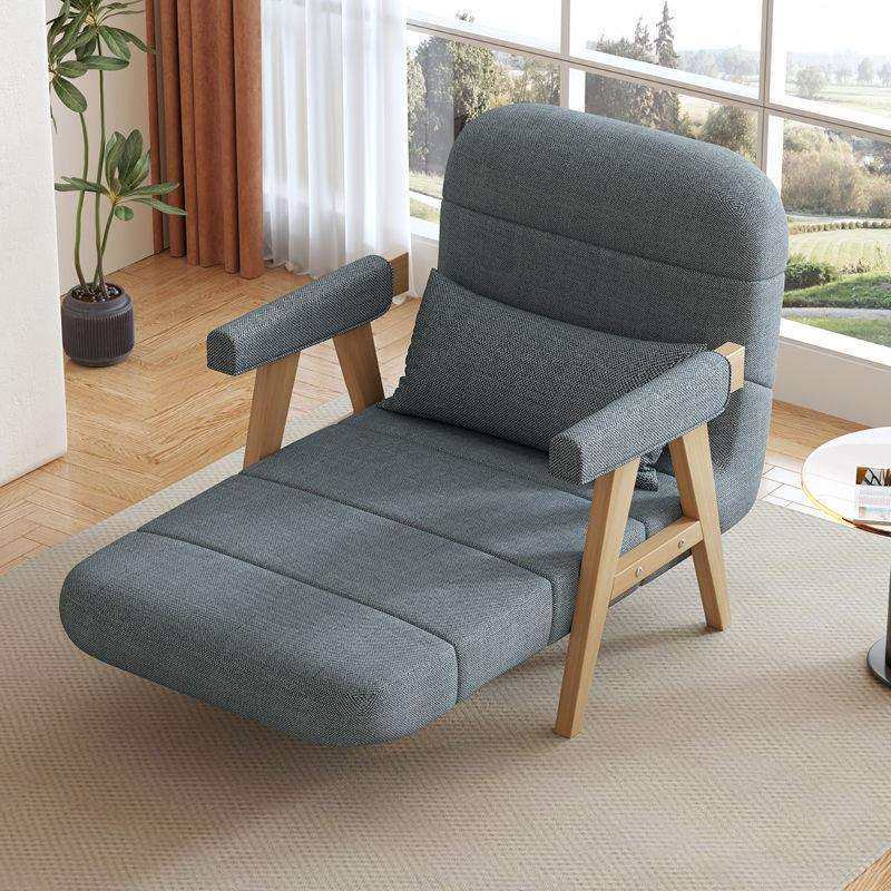 折叠实木沙发床单人小户型沙发椅卧室阳台客厅多功能孕妇懒人沙发