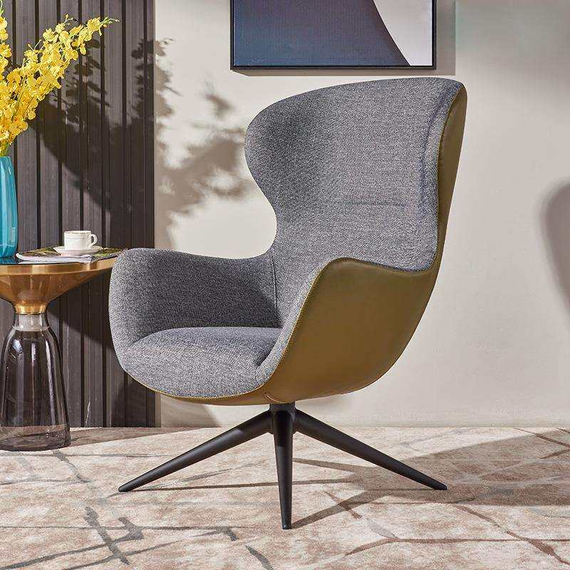 BJ-9X意式轻奢单人沙发椅玻璃钢懒人客厅可旋转休闲椅简约设计