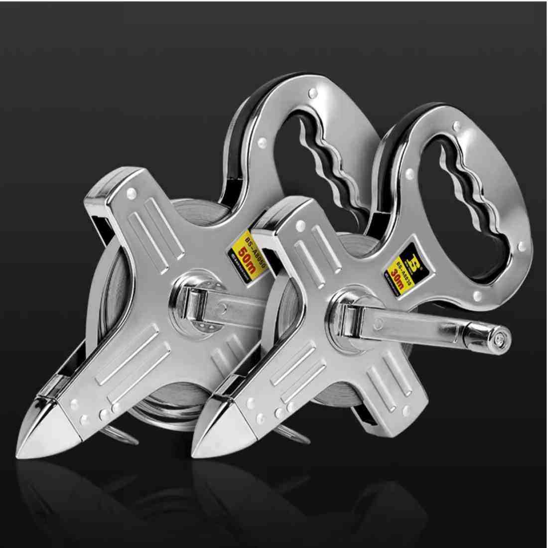 卷尺50米手提式防水全钢架尺子软尺米尺100米建筑工程测量尺耐磨