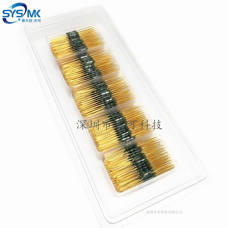 热销MKA10110 2*10MM干簧管 绿管 玻璃管 镀金脚 常开型 磁控开关