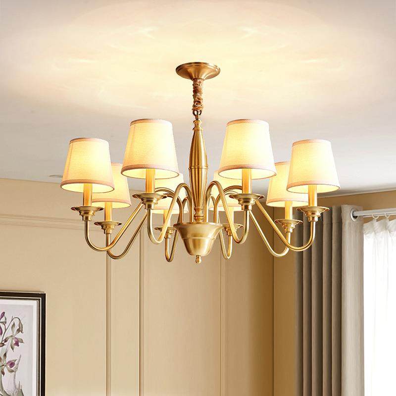 美式客厅吊灯轻奢乡村田园怀旧全铜餐厅卧室古典复古灯具