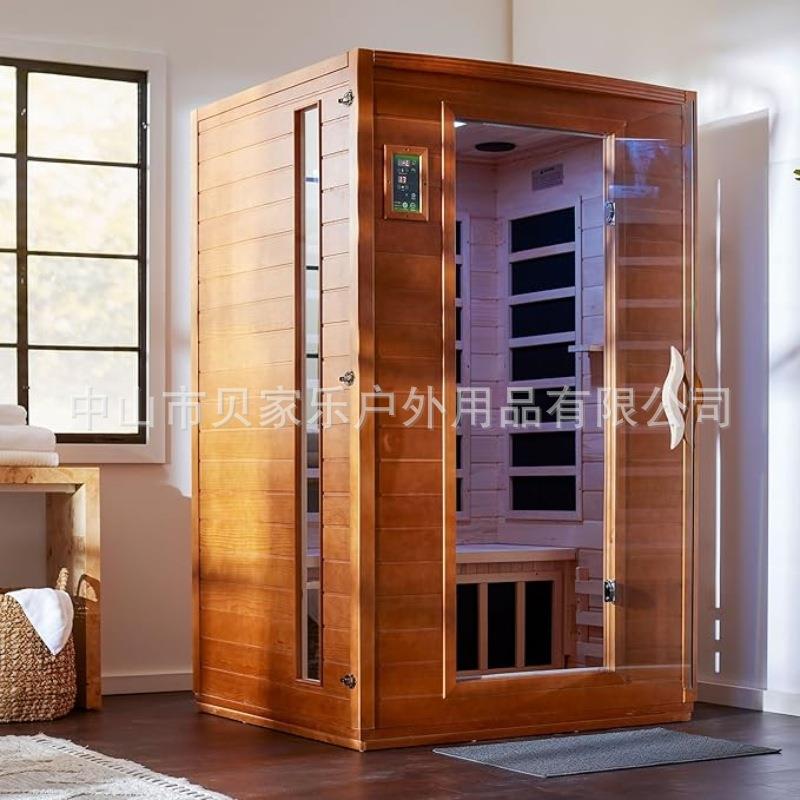 双人铁杉木家庭汗蒸房石墨烯红外碳晶板桑拿房【工厂多功能