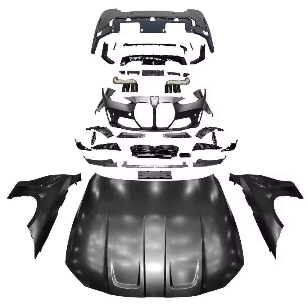 适用于新宝马4系包围G22 G23改装M4款前后杠总成机盖叶子板大包围