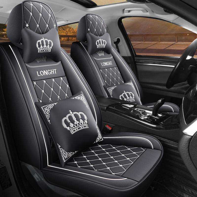 24年皮革外贸全皮菱形汽车坐垫四季垫五座全包座套座垫