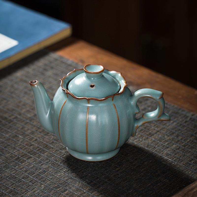 天青汝窑茶壶单壶汝瓷开片茶具陶瓷过滤泡茶壶茶杯子小套装冲茶器