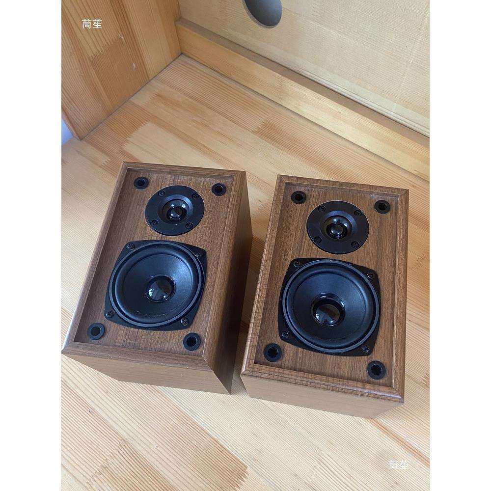 3寸双喇叭木质二分频无源音箱低音炮卫星音箱5.1环绕桌面书架对箱