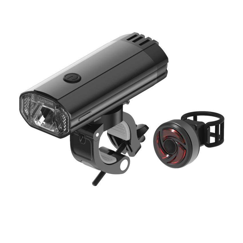 EOS370+BK500USB充电LED手电筒公路山地骑行自行车前灯尾灯套装