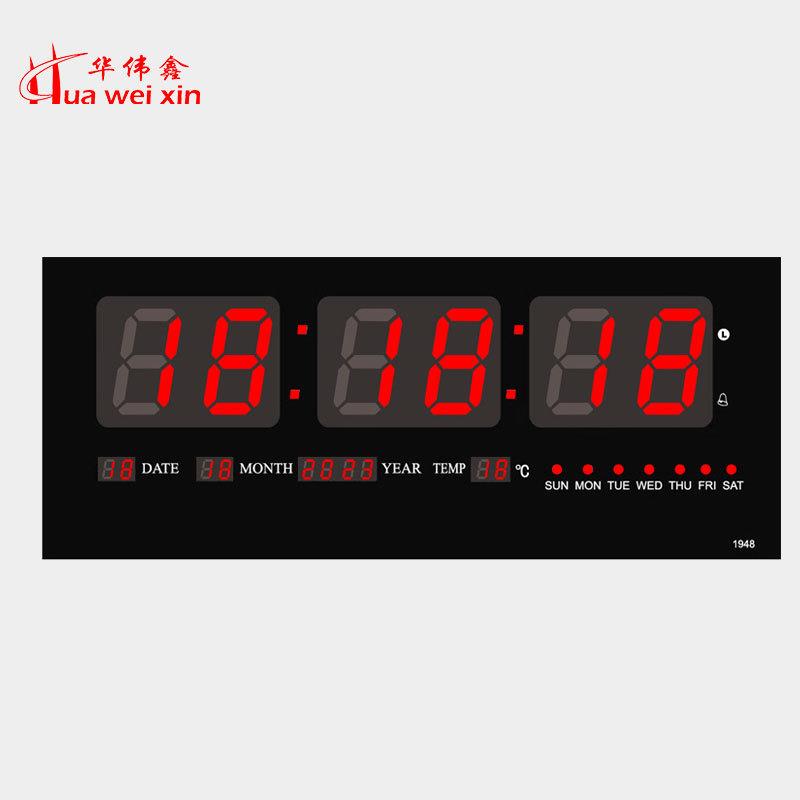 2023新款LED挂钟外贸出口万年历数字钟表外贸出口数码时钟