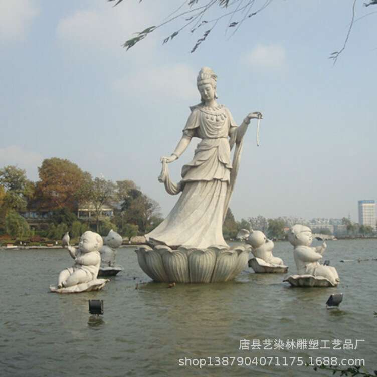 艺染林供应 城市玻璃钢园林雕塑水景装饰工艺品摆件 仿砂岩人物