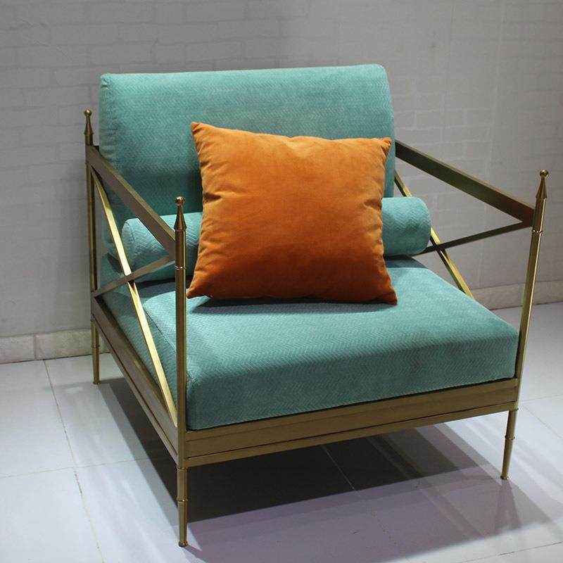 简约创意现代家具休闲不锈钢客厅时尚布艺小户型单人座懒人沙发