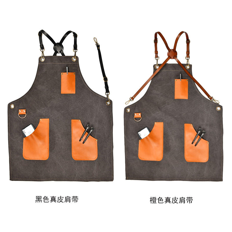 二层皮经典牛仔全身女性流行工作服帆布围裙多色多款外原单跨境