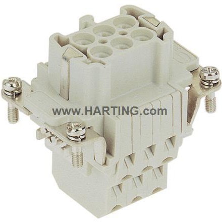 HARTING连接器09330062772母芯双弹片HAN-6ESS-F六针16A/500V原装