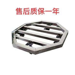 加厚不锈钢圆形花架不锈钢花盆托盘底座通用轮子八边形移动托