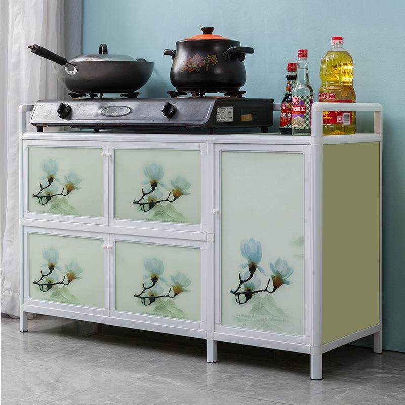 碗柜家用厨柜简易厨房柜子储物柜铝合金餐边柜小橱柜灶台柜收纳柜