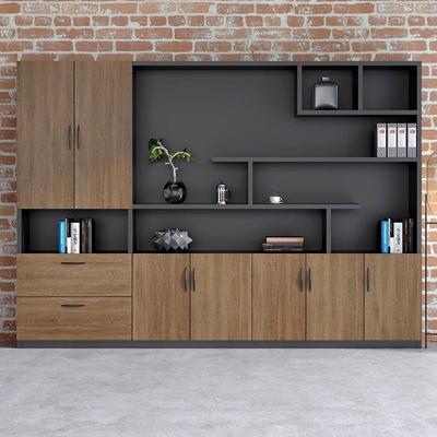 办公室文件柜落地柜档案柜子简约现代背景书柜资料柜储物柜木质