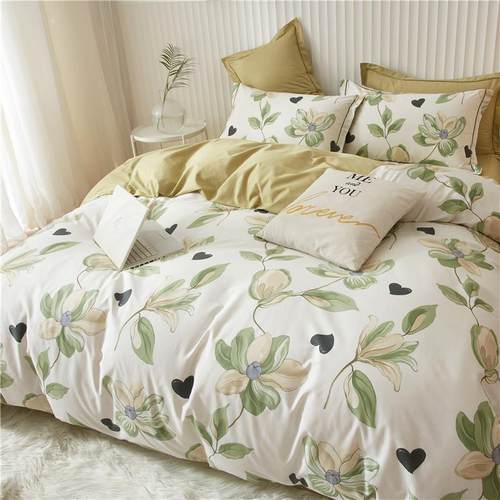 新款13376全棉花卉轻奢四件套被套床单纯棉双人床上用品