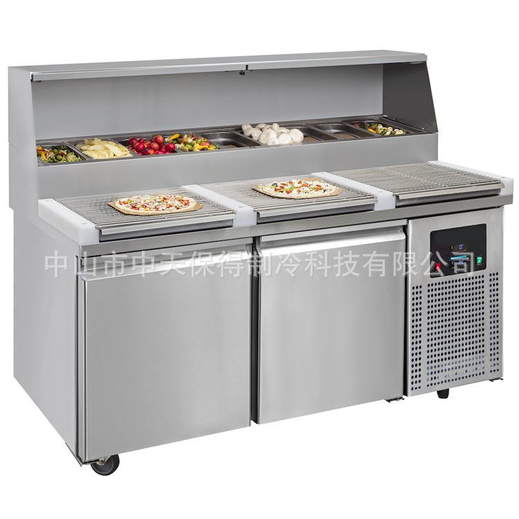 欧款披萨冷柜不锈钢风冷无霜披萨冷藏柜西餐冰柜操作台分数盘冰箱