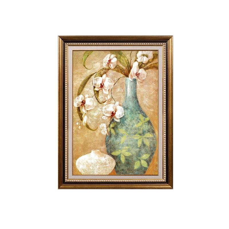 美式玄关装饰画竖版欧式餐厅壁画客厅走廊过道墙壁挂画花卉油画
