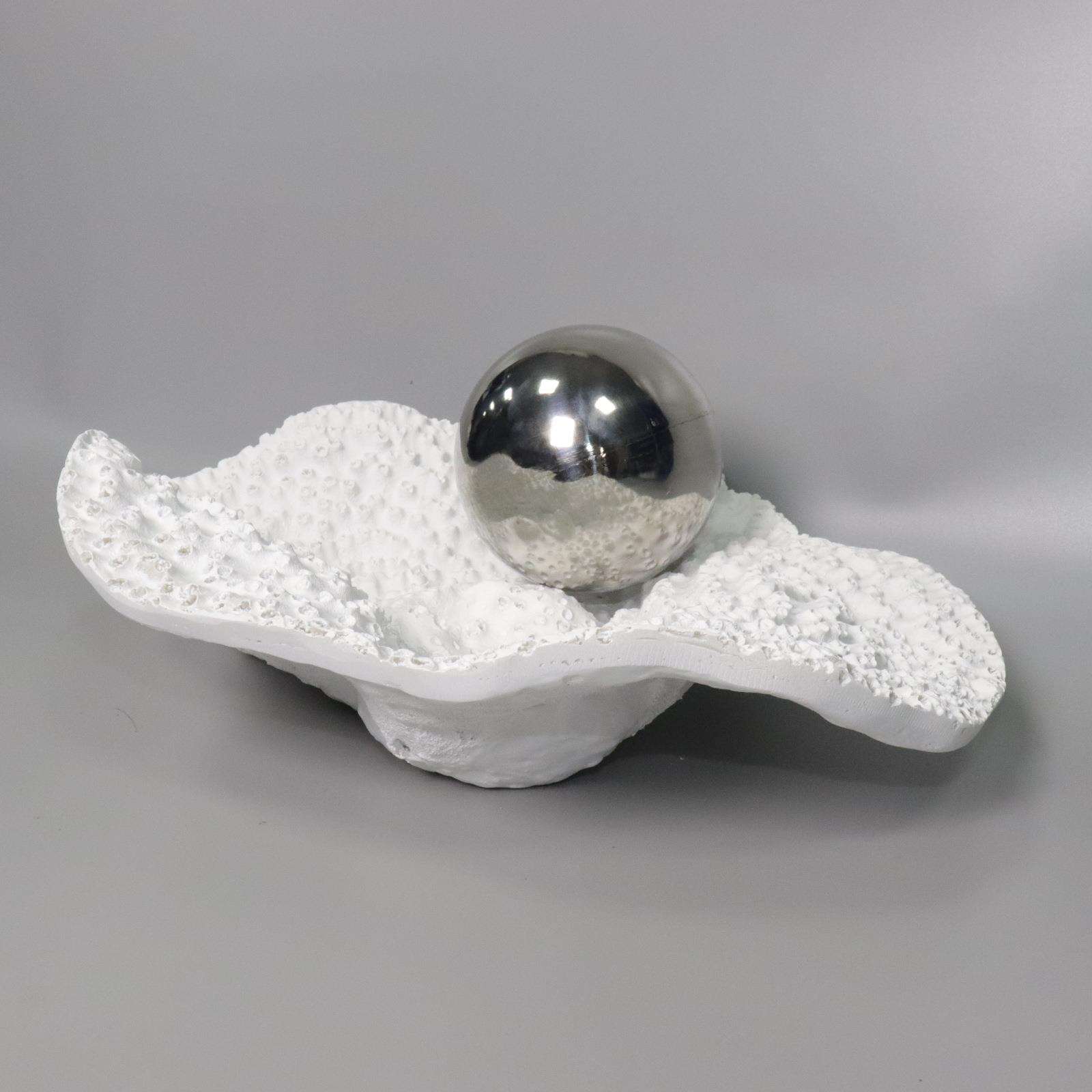 现代简约白色珊瑚果盘创意家居样板房别墅餐桌茶几托盘摆件软装