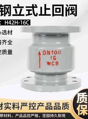 H42H-16C铸钢立式法兰止回阀25C40C单向阀逆止阀DN50 80 100 150