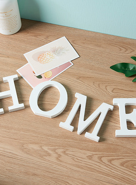 木质diy11cm工艺品 英文字母摆件 白色木质家居婚庆装饰拍摄道具