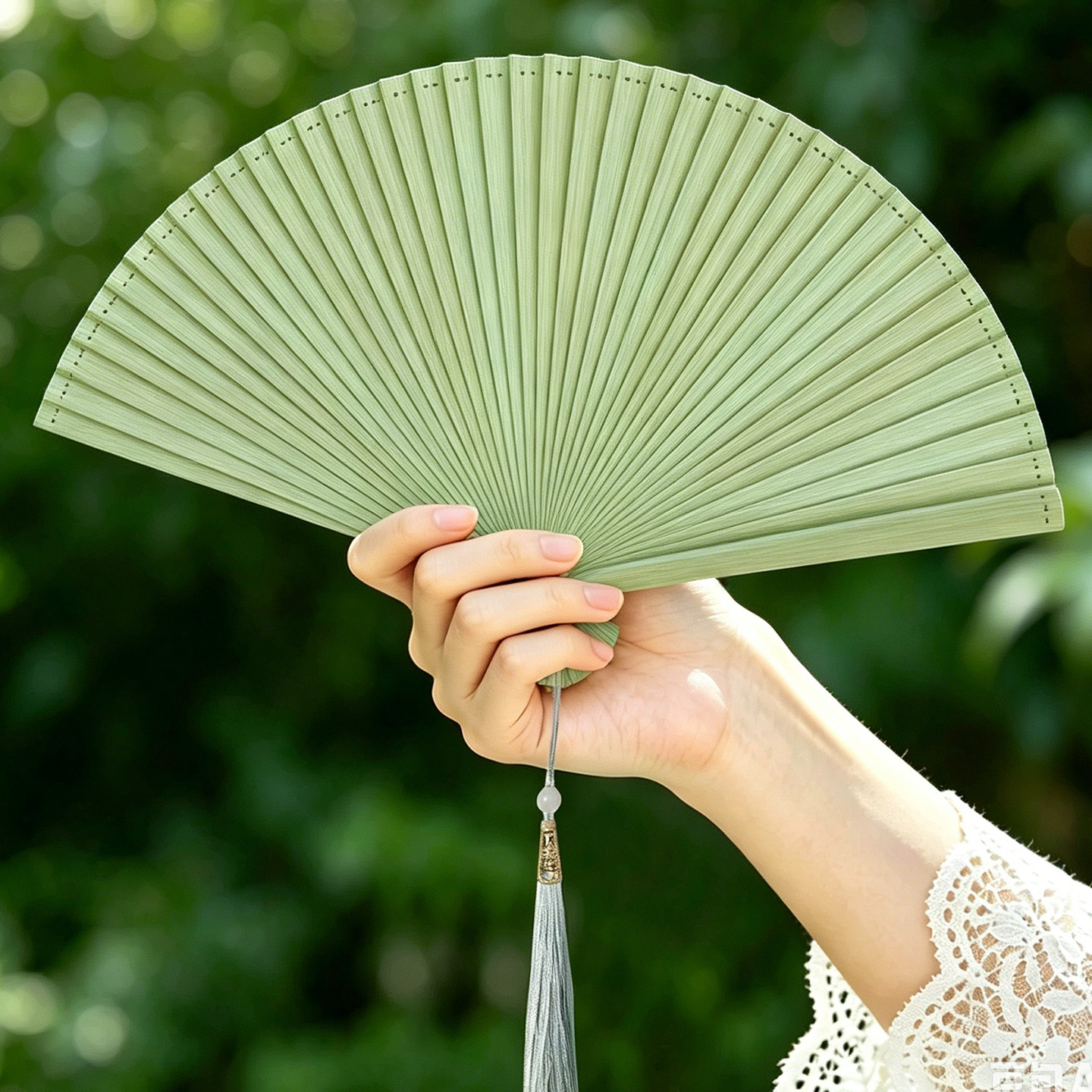 新中式光板全竹折扇素面纳凉扇夏图片