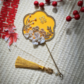 中式 婚礼新娘迷你秀禾团扇手工成品巴掌扇结婚手持拍照氛围感道具