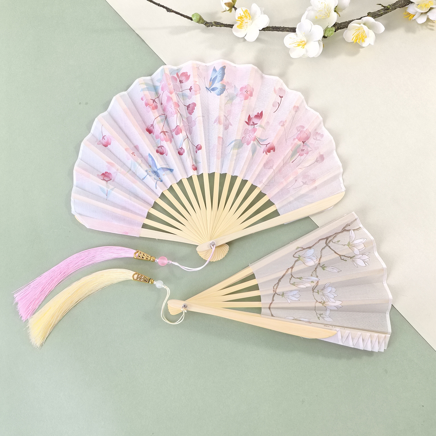 原创古风贝壳扇刀扇新中式折扇女